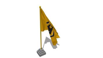 Wolverhampton Wanderers Football Club Flag Start Flying in The Wind with Pole Base, 3D Rendering, Luma Matte Selection video