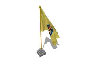Villarreal Club de Futbol SAD, Villarreal CF Flag Start Flying in The Wind with Pole Base, 3D Rendering, Luma Matte Selection video