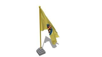 Villarreal Club de Futbol SAD, Villarreal CF Flag Start Flying in The Wind with Pole Base, 3D Rendering, Luma Matte Selection video