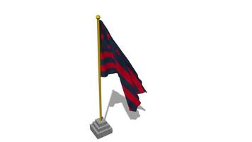 Club Atletico San Lorenzo de Almagro, San Lorenzo de Almagro Flag Start Flying in The Wind with Pole Base, 3D Rendering, Luma Matte Selection video