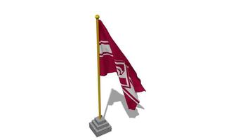 FC Spartak Moscow Flag Start Flying in The Wind with Pole Base, 3D Rendering, Luma Matte Selection video