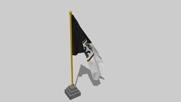 PAOK Football Club Flag Start Flying in The Wind with Pole Base, 3D Rendering, Luma Matte Selection video