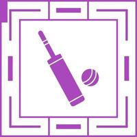 icono de vector de bola y bate de cricket