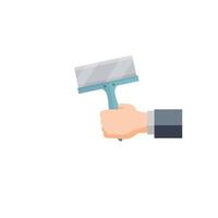 Spatula for wall repairs. Construction tools in hand. Flat cartoon icon vector