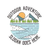 Line art adventure logo template design vector