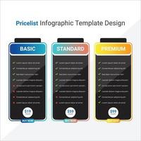 Business pricing comparison boxes corporate minimal table template vector