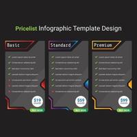 Gaming pricing comparison boxes technology table template vector