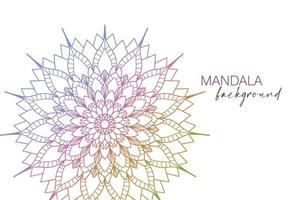 Trendy mandala background in rainbow colors, decoration for banner vector