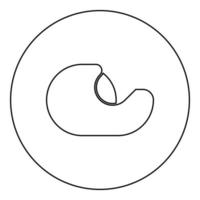 dispensador con escocés cinta adhesivo para mesa icono en circulo redondo negro color vector ilustración imagen contorno contorno línea Delgado estilo