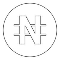 Symbol nayra icon in circle round black color vector illustration image outline contour line thin style