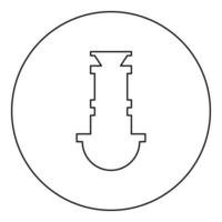 Siphon plumbing fixtures sewer drain under sink sewerage icon in circle round black color vector illustration image outline contour line thin style