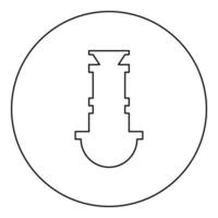 Siphon plumbing fixtures sewer drain under sink sewerage icon in circle round black color vector illustration image outline contour line thin style