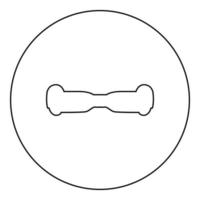Gyro board scooter hoverboard two wheel electric self balancing eco icon in circle round black color vector illustration image outline contour line thin style
