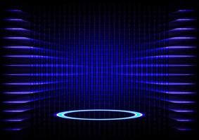 Technology concept. Colorful of light, speed line with tech circle on futuristic abstract background. vector