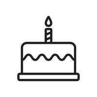 Birthday cake icon vector in line style