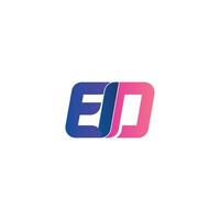 initial letter logo company name blue and magenta vector