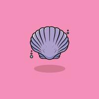 Simple clam shell icon cartoon illustration vector