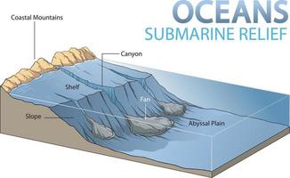 illustration of oceans submarine relief infographic vector