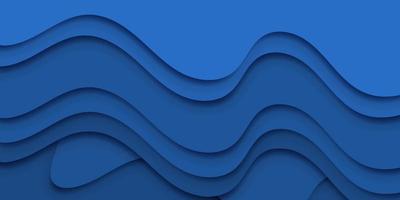 abstract dark blue paper and overlap wave curve line dimension modern website banner design vector background