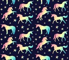 Vector seamless pattern of flat unicorn silhouette