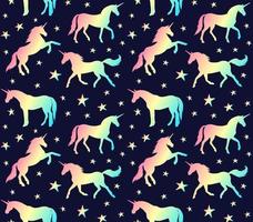 Vector seamless pattern of flat unicorn silhouette