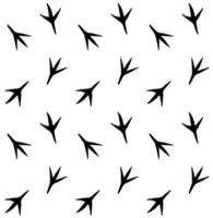 Vector seamless pattern of bird foot print steps