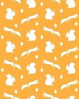 Seamless pattern of hand drawn squirrel silhouette vector
