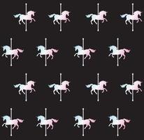 Seamless pattern of holographic unicorn carousel vector