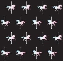 Seamless pattern of holographic unicorn carousel vector