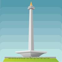 ilustración de monas punto de referencia en Jacarta vector