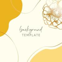 Abstract background vector template with geometric shapes and anemone flower. Good for social media posts, mobile apps, banner designs, online promotions and adverts. Floral vector background.
