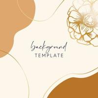 Abstract background vector template with geometric shapes and anemone flower. Good for social media posts, mobile apps, banner designs, online promotions and adverts. Floral vector background.