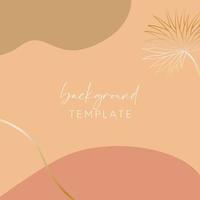 Abstract background vector template with geometric shapes and tropical leaf. Good for social media posts, mobile apps, banner designs, online promotions and adverts. Tropical vector background.