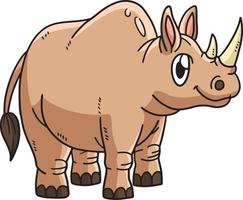 Rhinoceros Cartoon Colored Clipart Illustration vector