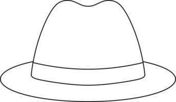 Hat Isolated Coloring Page for Kids vector