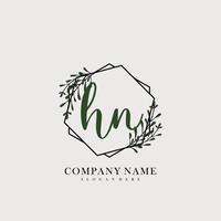 HN Initial beauty floral logo template vector
