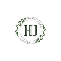 HJ Initial beauty floral logo template vector