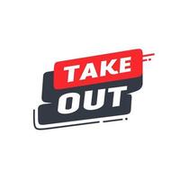 Take out banner design vector illustration. Modern style web element.