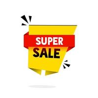 Super sale banner template design. Business product, advertising. Flat vector illustration.