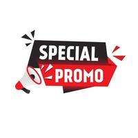 Special promo banner template with megaphone icon design. Web elements. Vector. vector