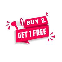 Buy 2 get 1 free banner. Special offer design template. Modern vector. vector