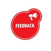 Feedback megaphone icon design. Flat style vector template.