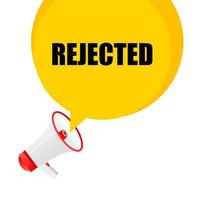 Rejected speech bubble icon. Agreement or approval concept design, vector template.