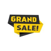 Grand sale banner. Special offer design. flat Vector template icon.