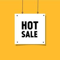 Hot sale banner template, poster design. Flat style vector illustration. Special sale.