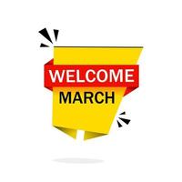 Welcome march banner template. Web elements, business concepts. flat Vector design