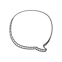 Comic speech bubble 3D doodle outline vector illustration