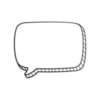 Square comic speech bubble 3D doodle outline vector illustration