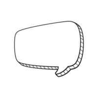 Comic speech bubble 3D doodle outline vector illustration