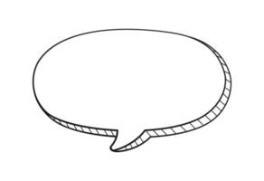 Comic speech bubble 3D doodle outline vector illustration